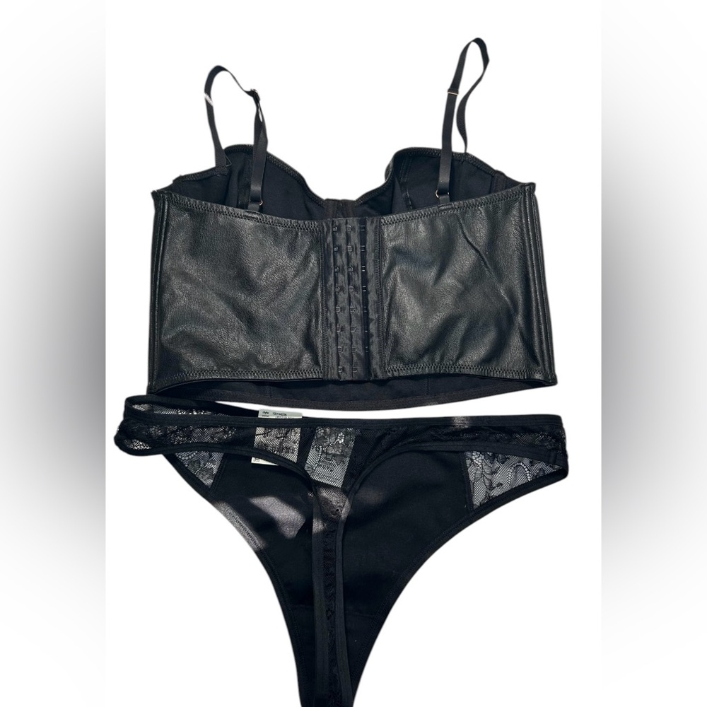 INC International Concepts Black Bustier Bra panties large underwear - Picture 4 of 10